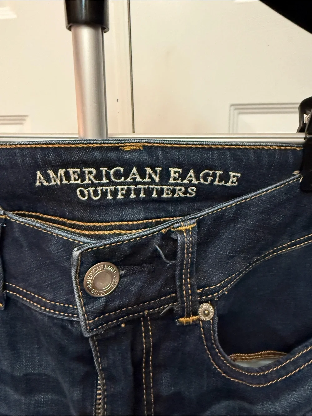 American Eagle Outfitters Dark Blue Flare Jeans - Picture 2 of 9